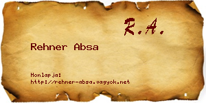 Rehner Absa névjegykártya